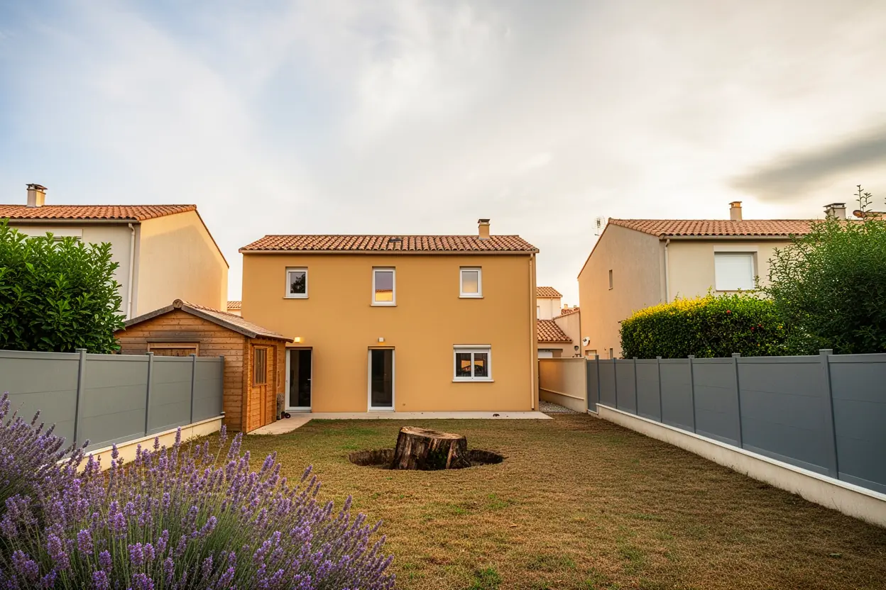 Cour sécurisée après démontage du pin à Castelnau-le-Lez