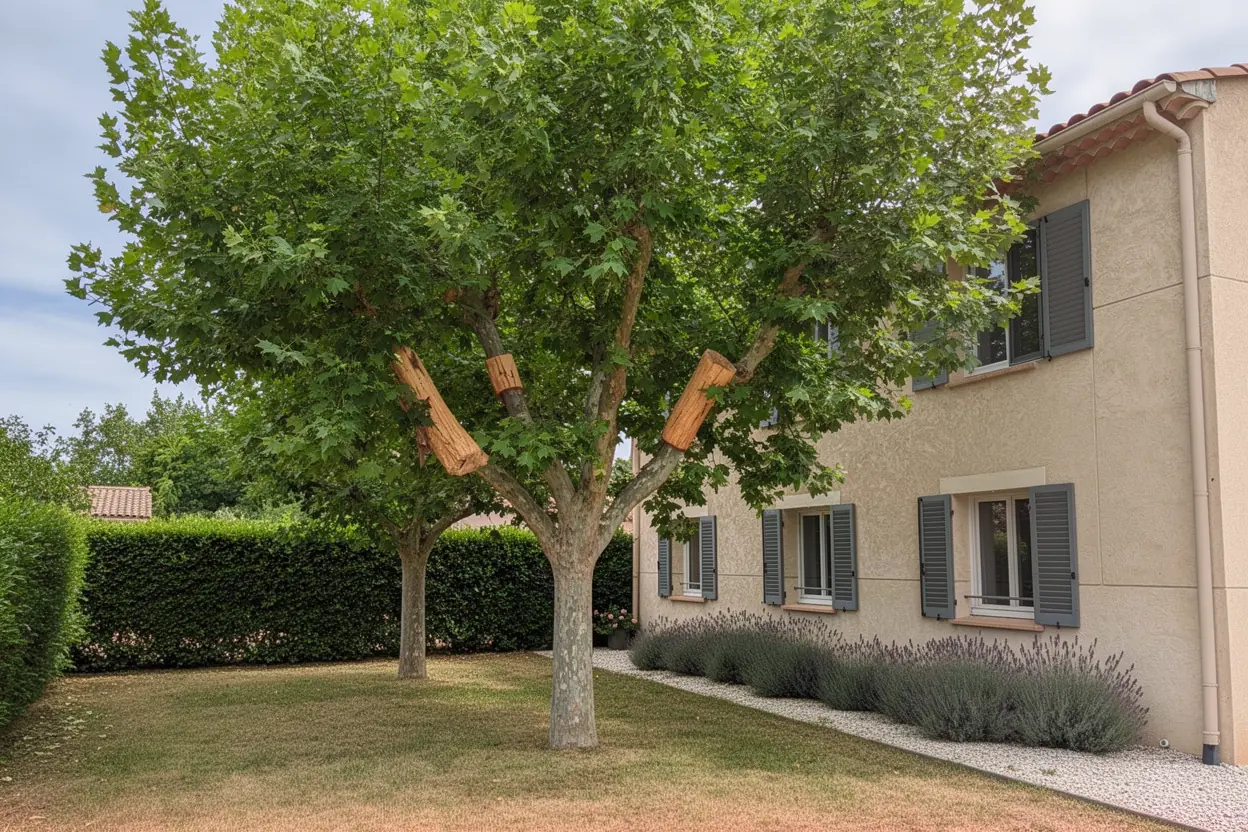 Platane après élagage à Castelnau-le-Lez