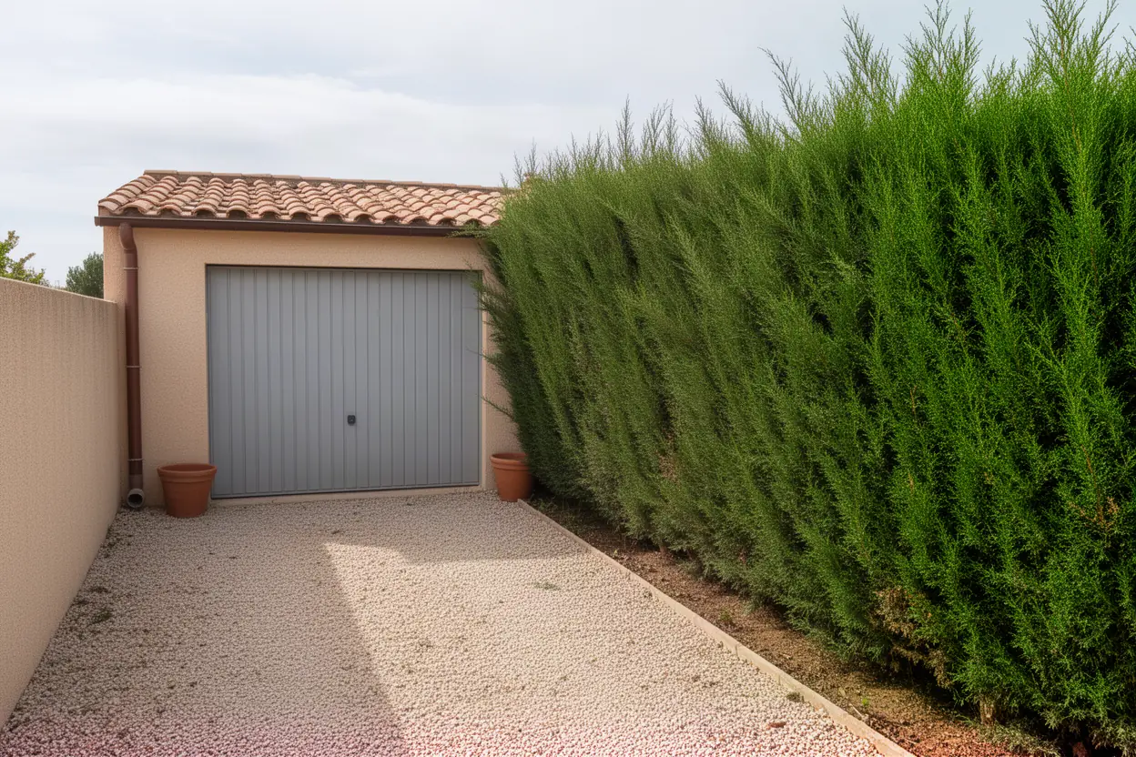 Cyprès larges avant entretien à Castelnau-le-Lez